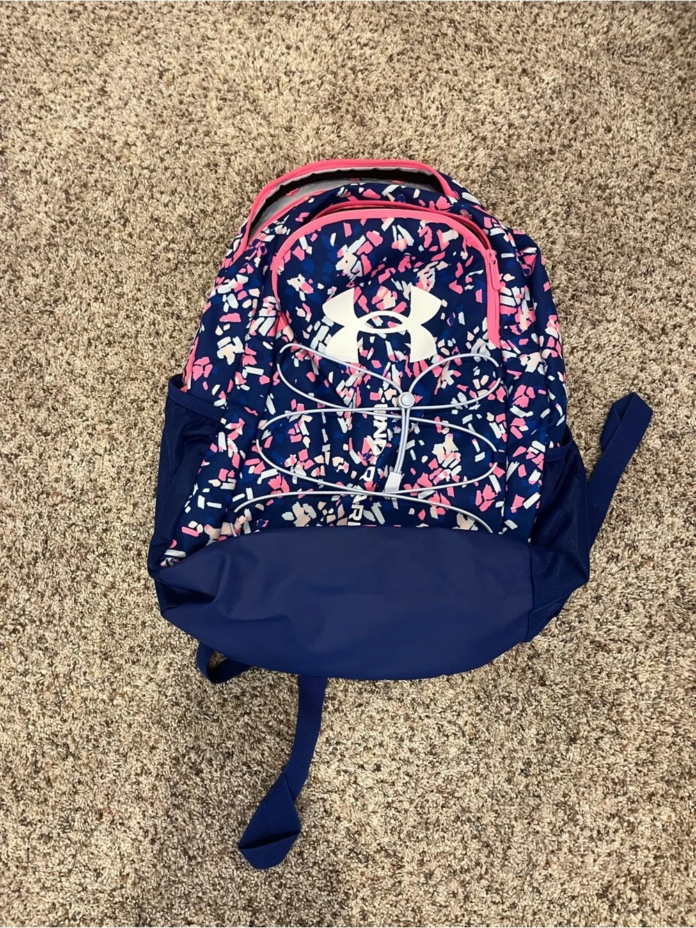 Under Armour Navy Pink Multi-Print Backpack